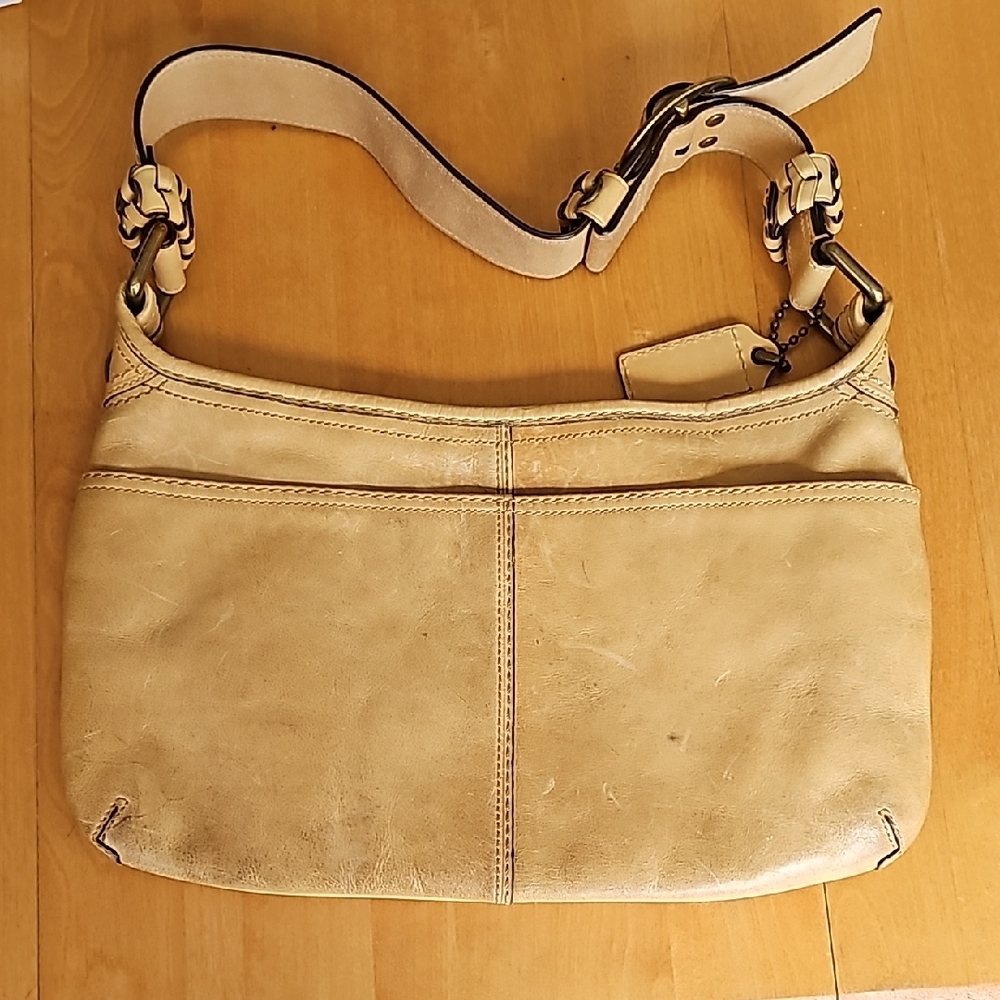 Coach Tan Leather Shoulder Purse